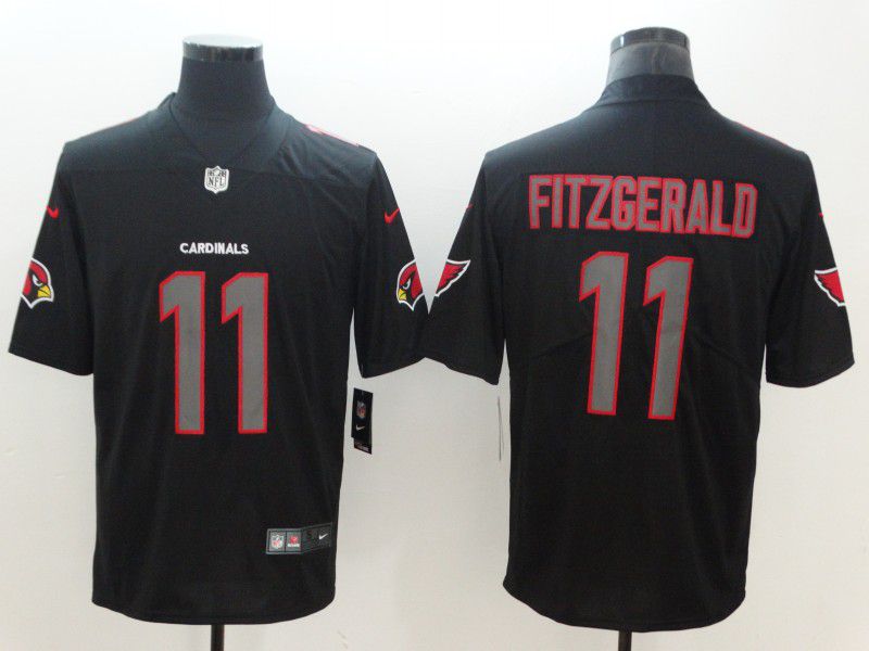 Men Arizona Cardinals #11 Fitzgerald Nike Fashion Impact Black Color Rush Limited NFL Jerseys